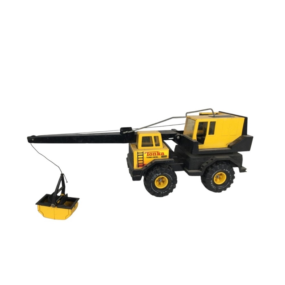 Tonka Vintage Construction Vehicle Lot 4 Turbo Diesel Crane Dump Truck Bulldozer - Picture 13 of 16